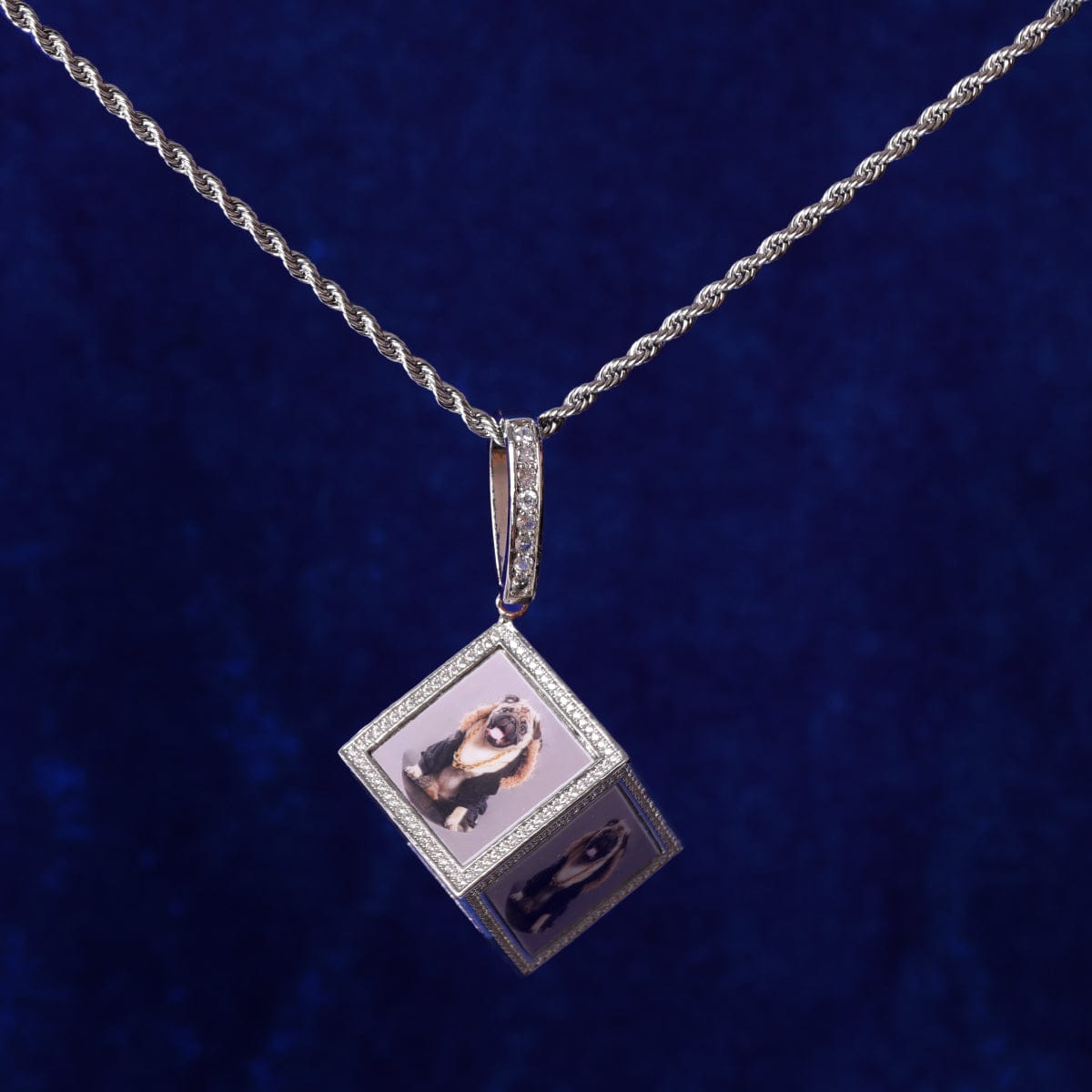 VVS Jewelry hip hop jewelry Custom Iced Out 3D Dice Photo Pendant