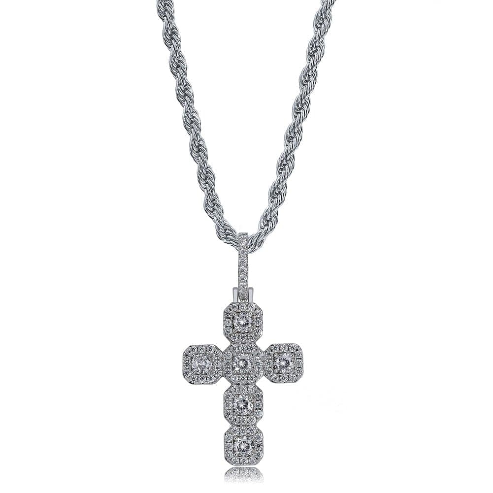 VVS Jewelry hip hop jewelry Gold/Silver Baguette Cross Pendant