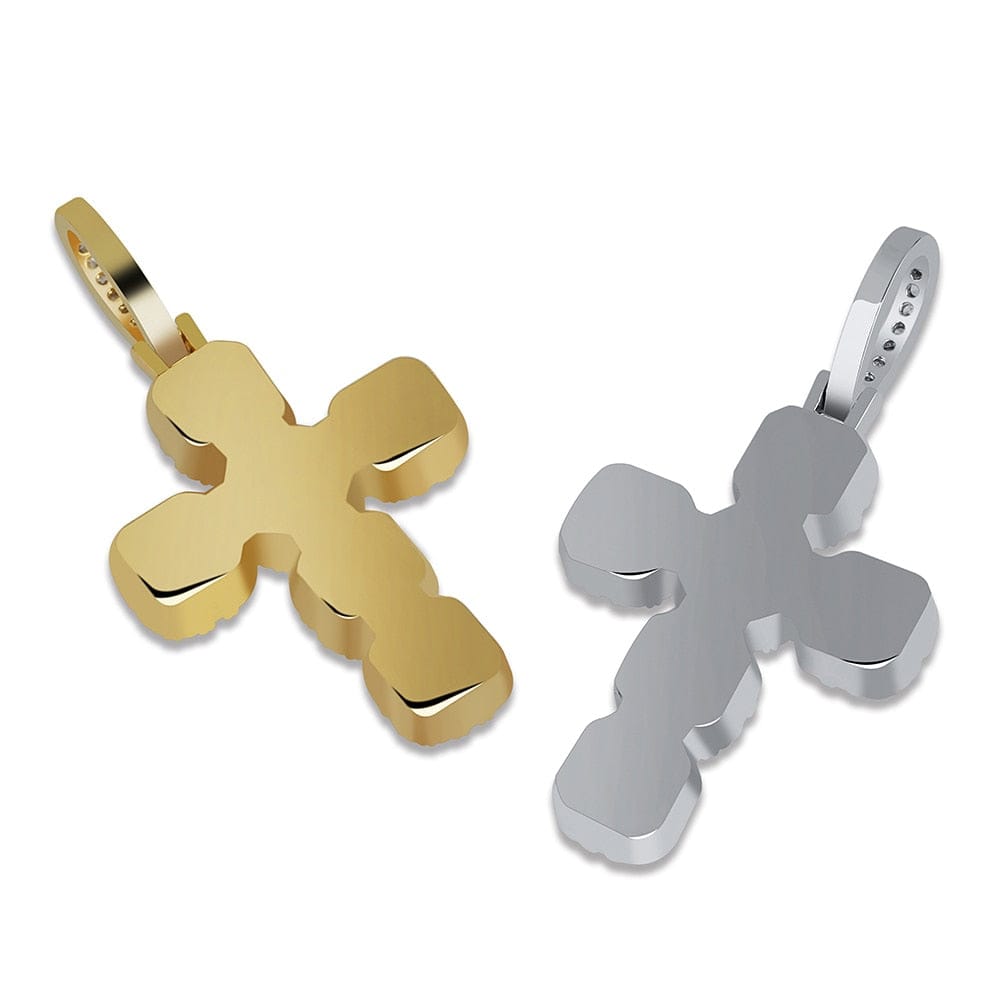 VVS Jewelry hip hop jewelry Gold/Silver Baguette Cross Pendant