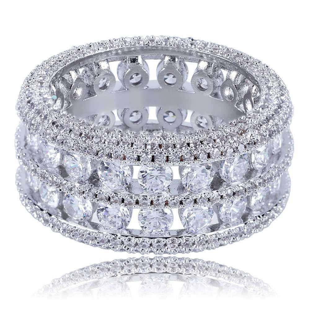 VVS Jewelry hip hop jewelry Gold/Silver Thick Band Ring