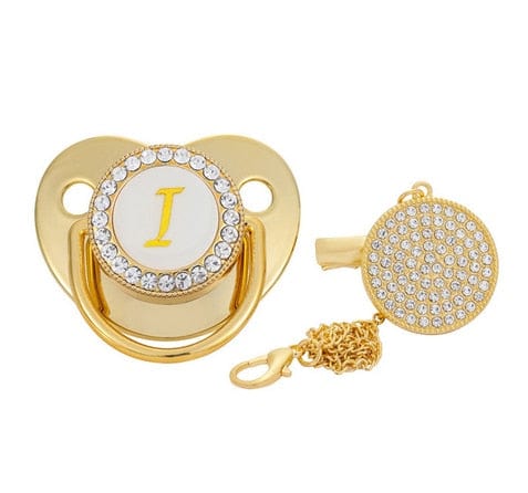 VVS Jewelry hip hop jewelry I Custom Gold Bling Initial BPA Free Baby Pacifier