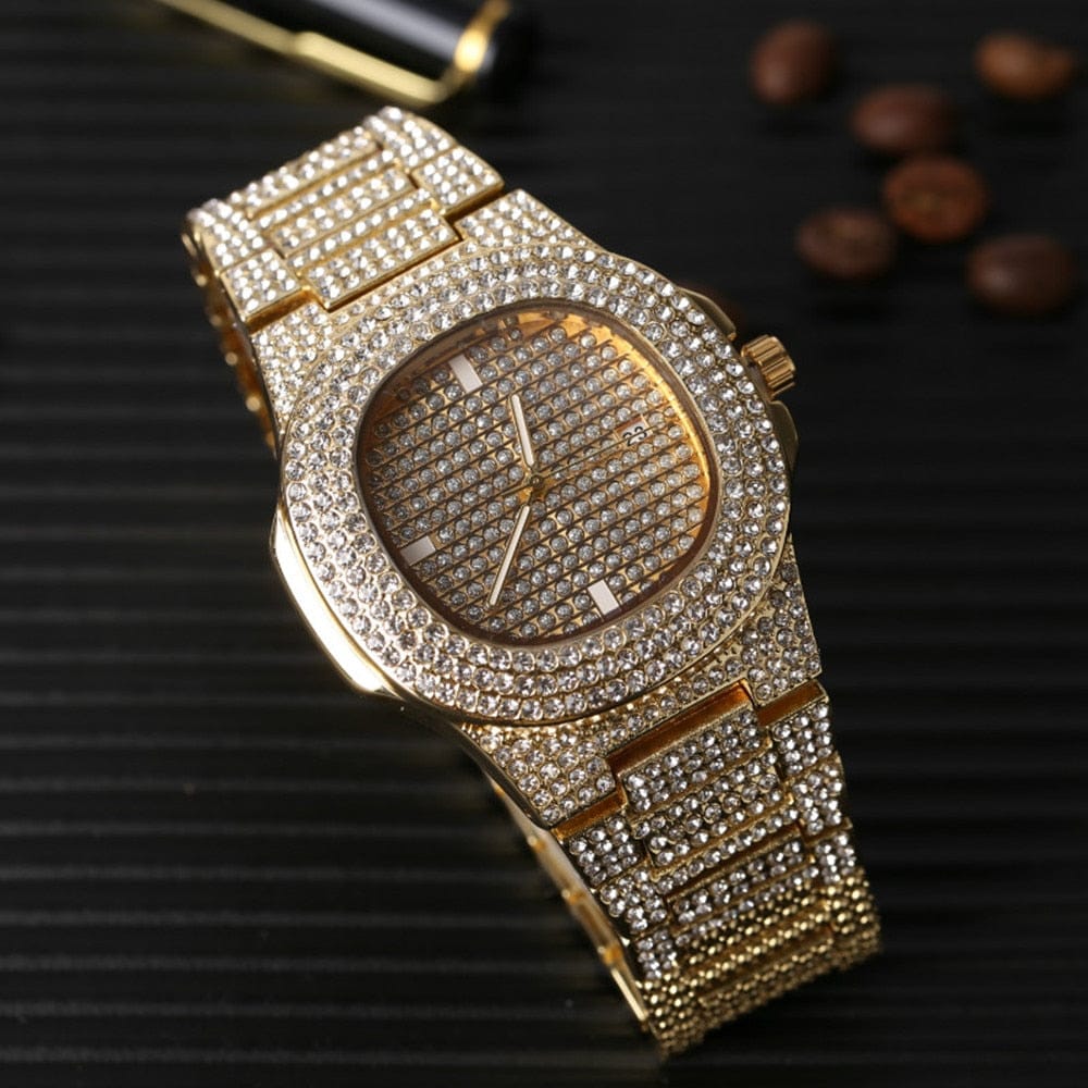 VVS Jewelry hip hop jewelry Mask Off Pendant Chain with Watch Bundle