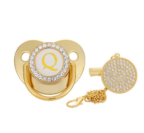 VVS Jewelry hip hop jewelry Q Custom Gold Bling Initial BPA Free Baby Pacifier