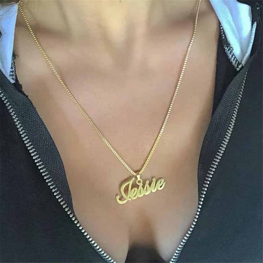VVS Jewelry hip hop jewelry VVS Jewelry 14K Gold Custom Nameplate Choker