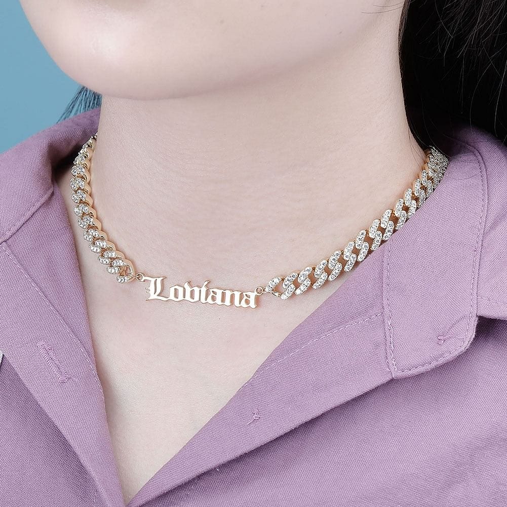 VVS Jewelry hip hop jewelry VVS Jewelry Custom Cuban Greek Name Necklace
