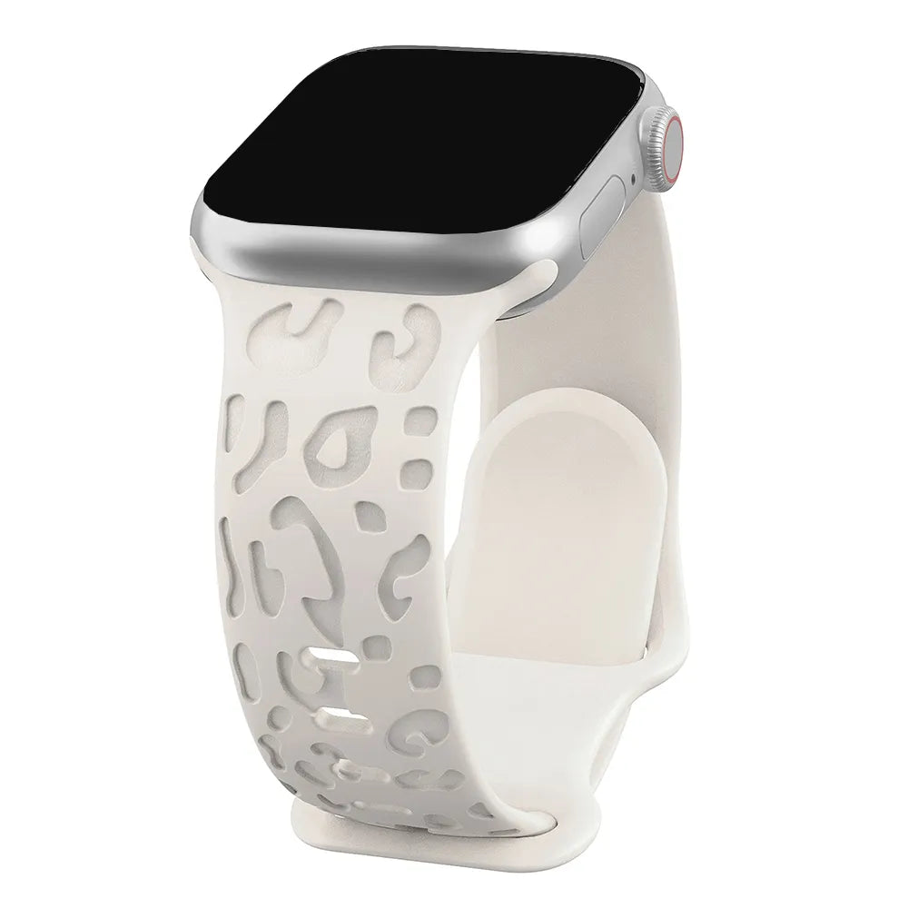 Silikonarmband mit Leopardenmuster für Apple Watch