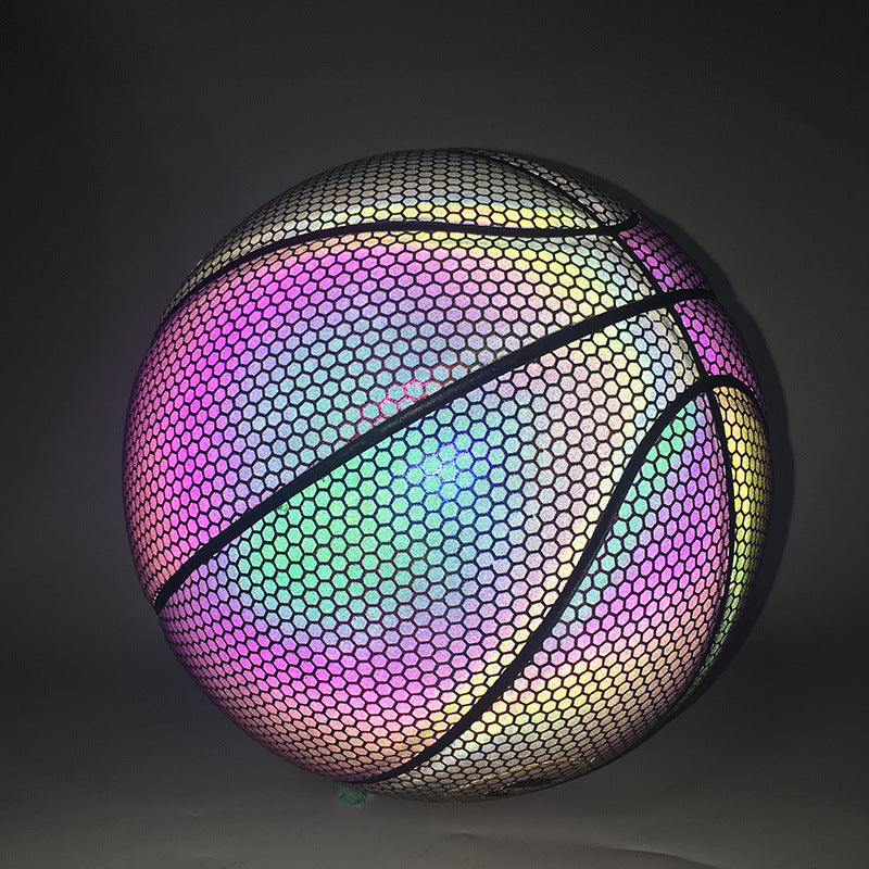 VVS Glow-in-the-Dark Holographic Basketball - Ultimate Night Play Sports Ball with Reflective Glow