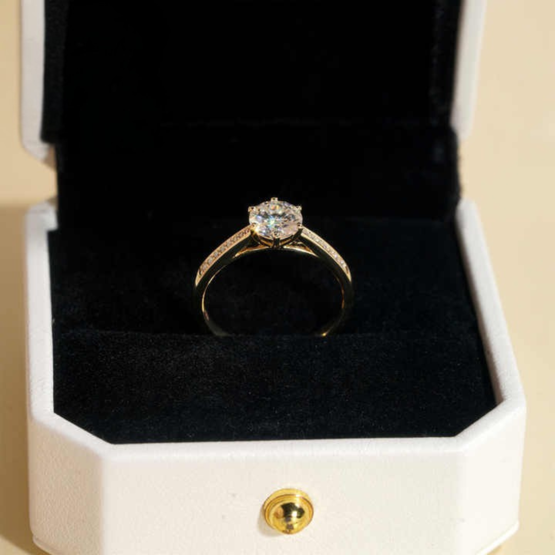 10K Solid Gold 1CT Moissanite Infinity Engagement Ring