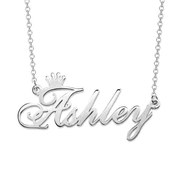 VVS Jewelry 14K Gold Custom Crown Name Necklace