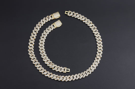 16MM S-Link Diamond Cuban Link Chain