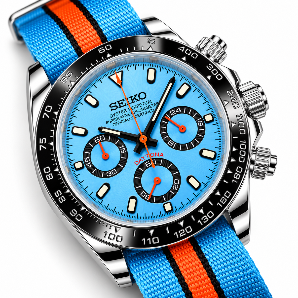 Seiko Mod Daytona | Ice Blue Racing NATO Edition