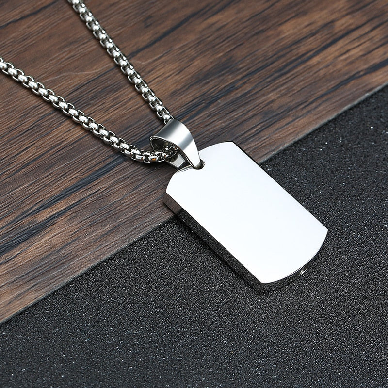 Vnox Men Dog Tag Container Pendant Necklace, Stainless Steel Cremation Urn Jewelry, Ashes Funnel Filler Kit Accessory