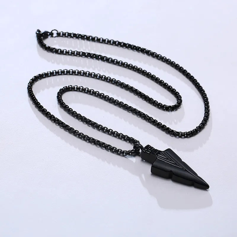 Stainless steel Arrowhead Urn Necklace