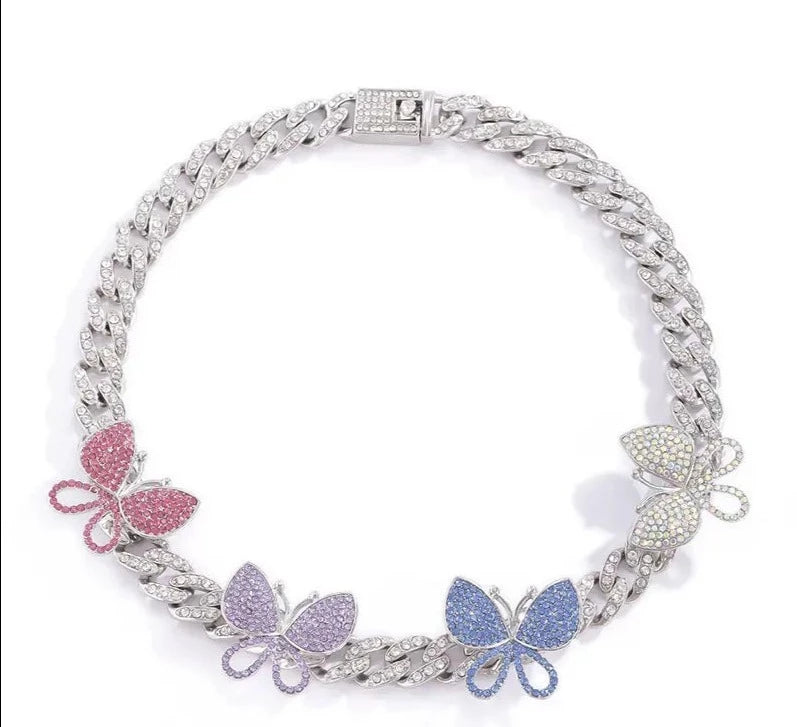 Butterfly Charm Cuban Chain