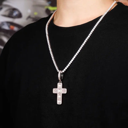 Diamond Baguette Cross Necklace