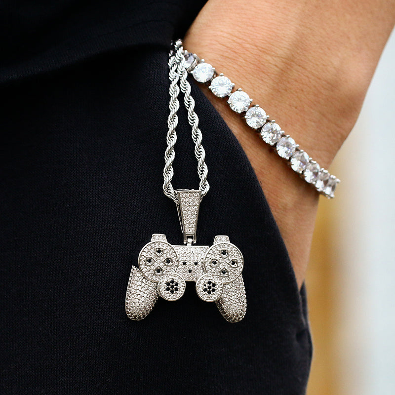 Blinged Out PS Controller Pendant Necklace