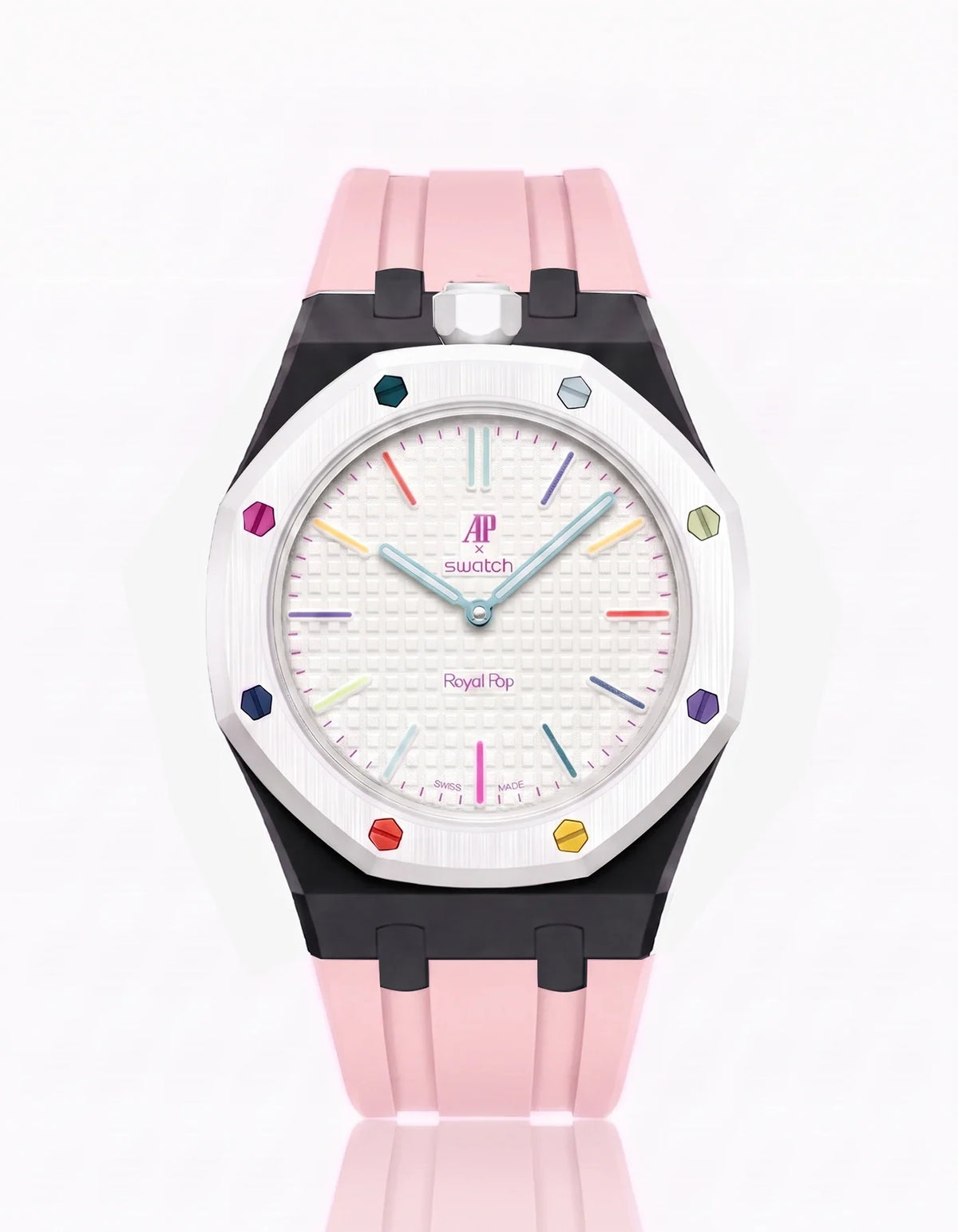 combo::black::rubber-strap-for-ap-x-swatch-royal-pop-pink