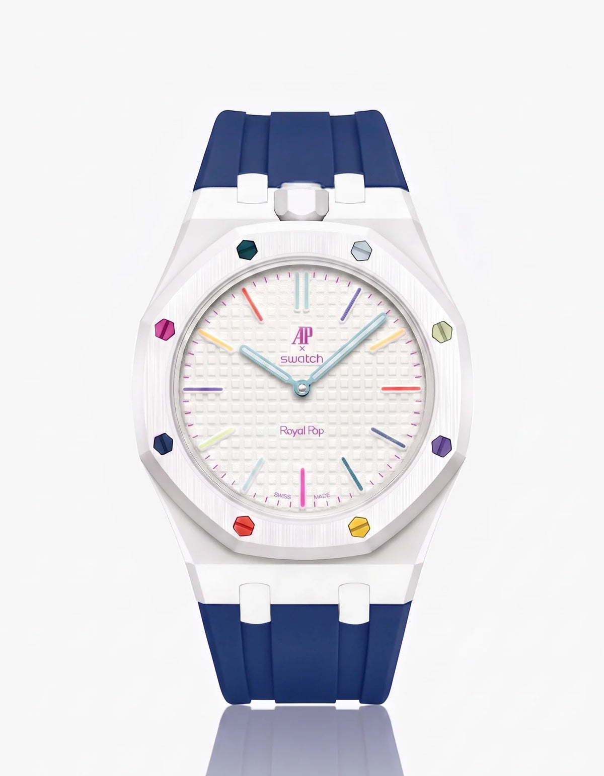 combo::white::rubber-strap-for-ap-x-swatch-royal-pop-navy-blue