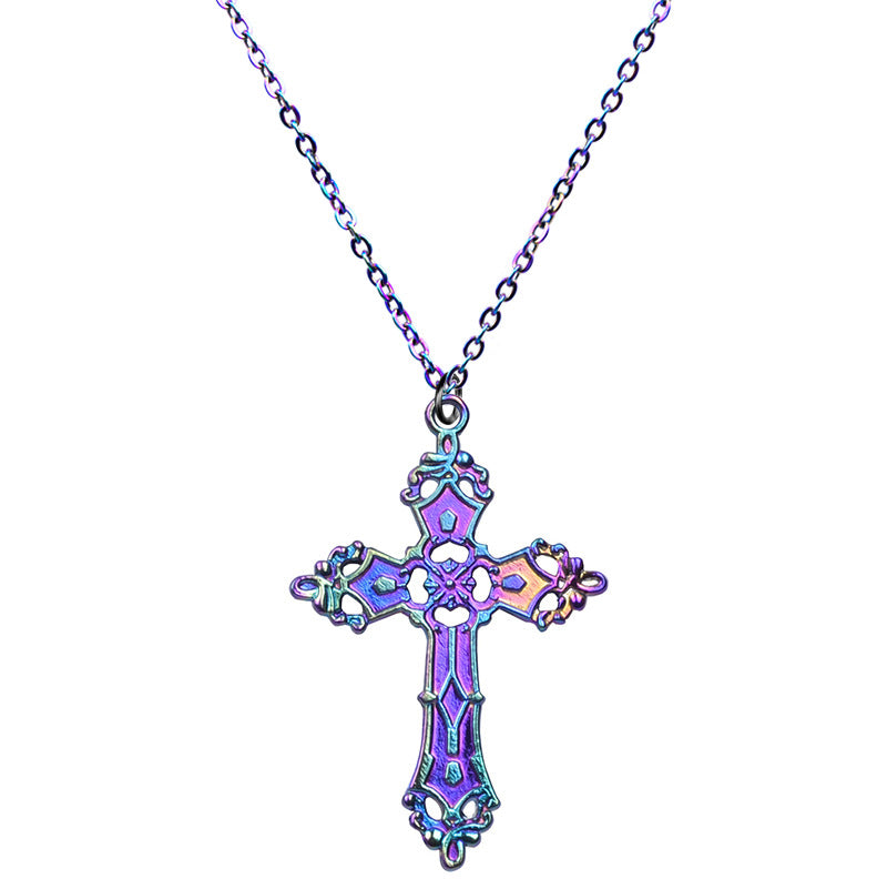 Spectrum Cross Necklace