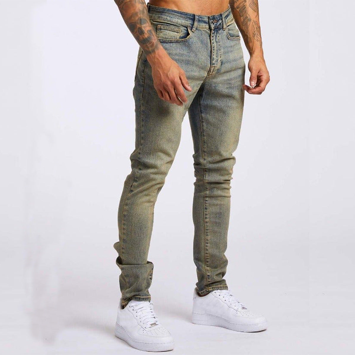 Mr. Worldwide Slim High Waist Denim Jeans