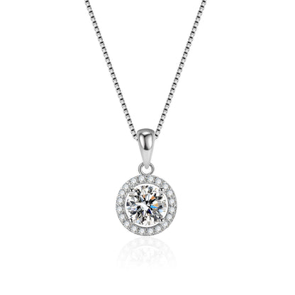 925 Sterling Silver Faux Diamond Princess Necklace