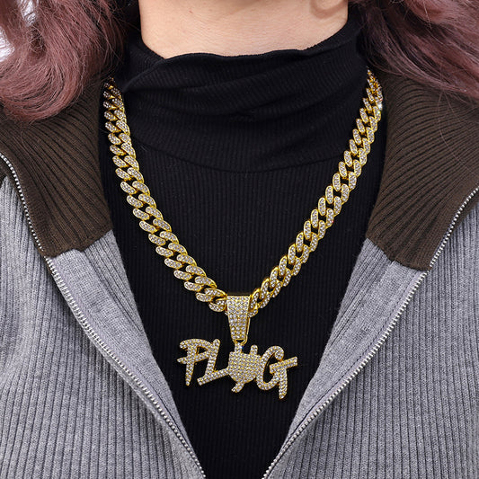 PLUG Letter Pendant + Cuban Chain