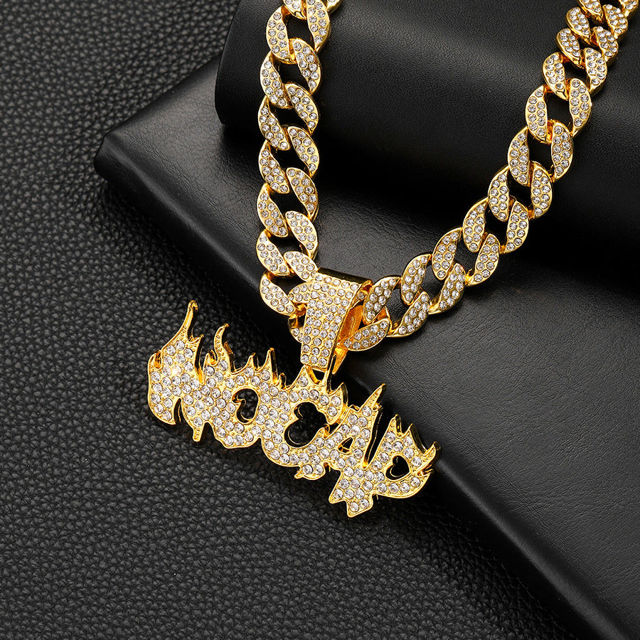 VVS "NO CAP" Diamond-Filled Flame Letter Necklace