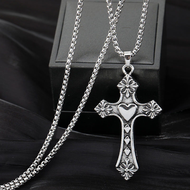 Heart Cross Necklace