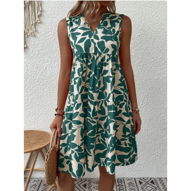 Neckholder-Minikleid mit Print