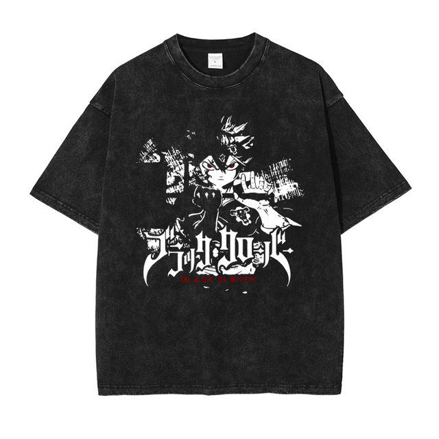 Black Clover Vintage Washed Anime Shirt