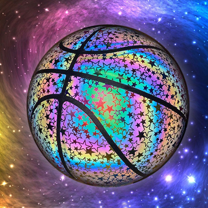 VVS Glow-in-the-Dark Holographic Basketball - Ultimate Night Play Sports Ball with Reflective Glow