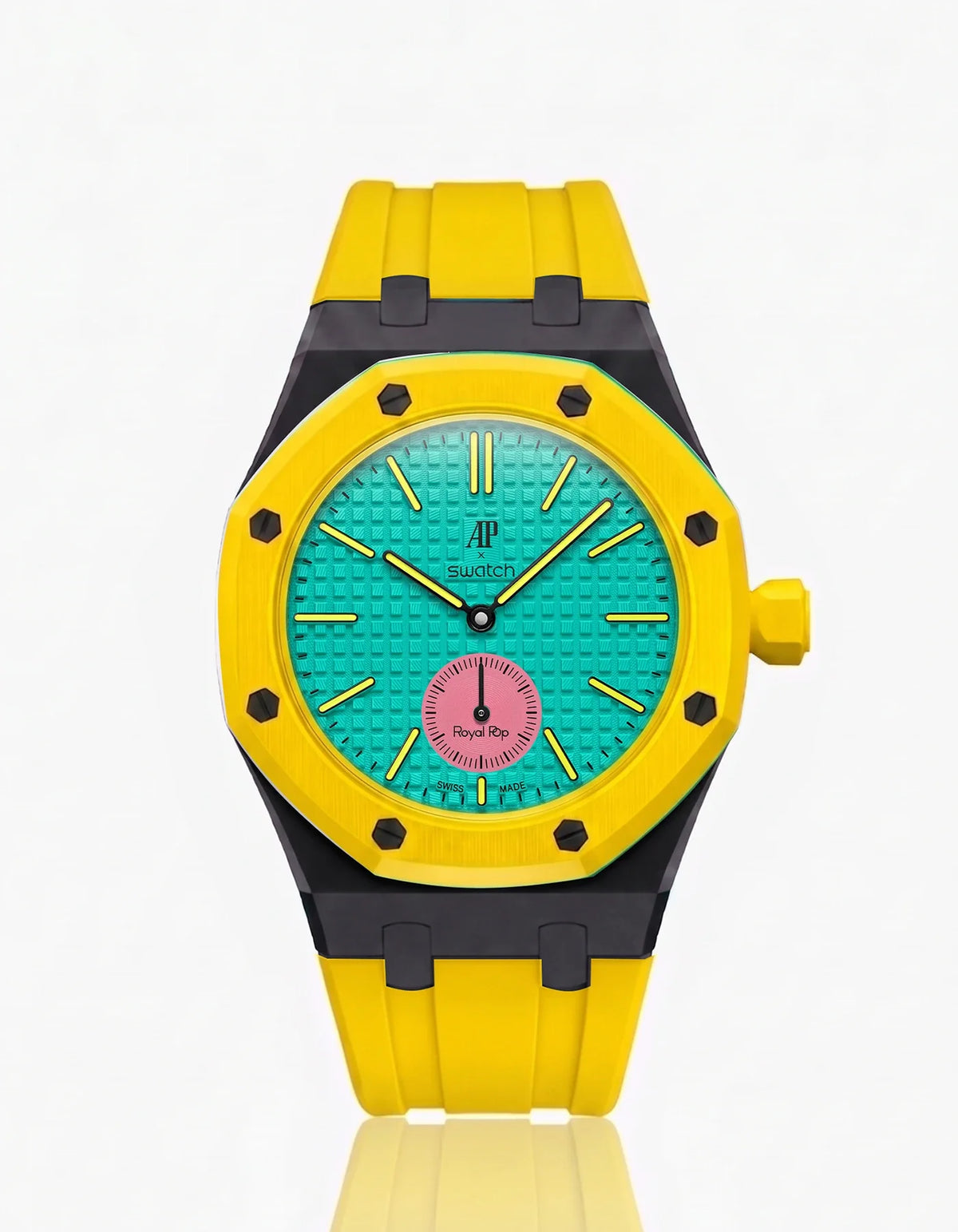 combo::black::rubber-strap-for-ap-x-swatch-royal-pop-yellow