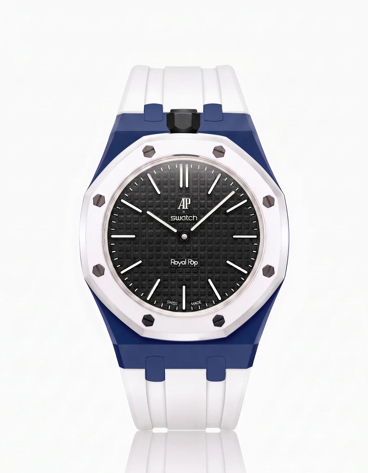 combo::navy-blue::rubber-strap-for-ap-x-swatch-royal-pop-white