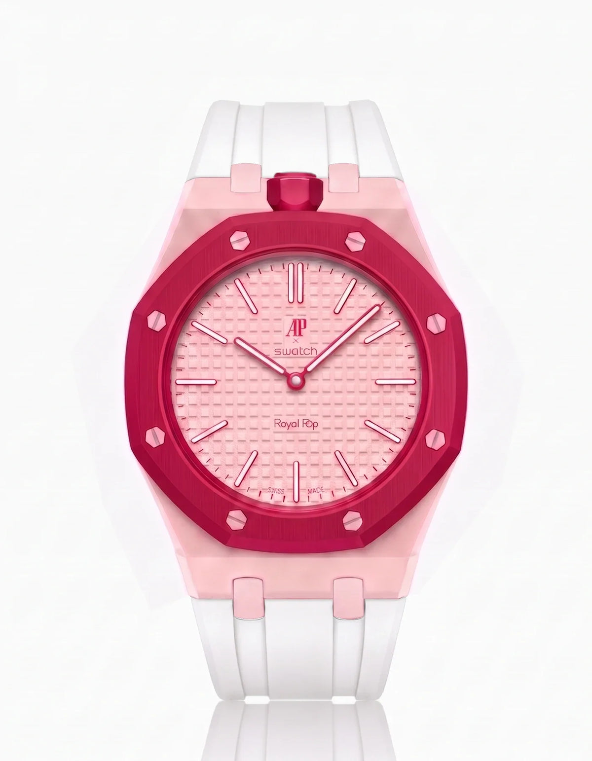 combo::pink::rubber-strap-for-ap-x-swatch-royal-pop-white