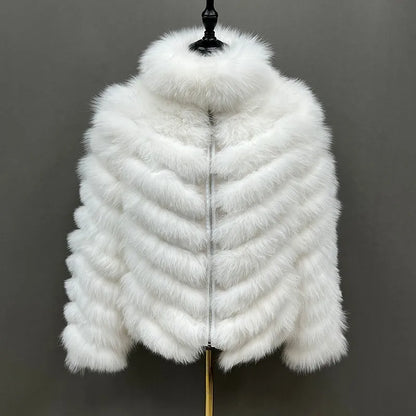 Reversible Real Fox Fur Elegance Jacket