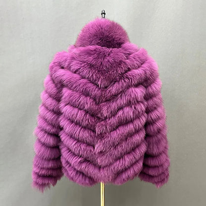 Reversible Real Fox Fur Elegance Jacket