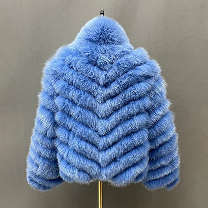 Reversible Real Fox Fur Elegance Jacket