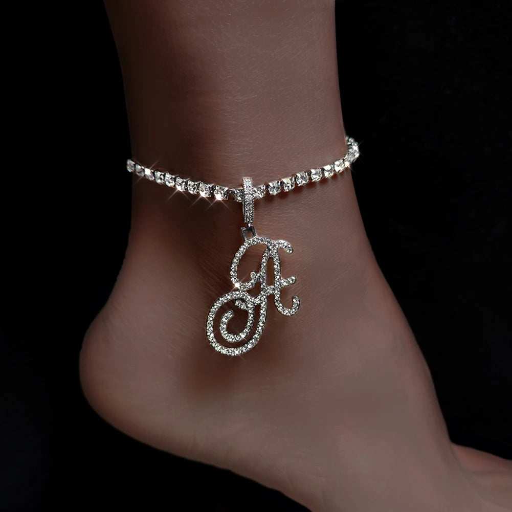 Initial Letter Tennis Anklet