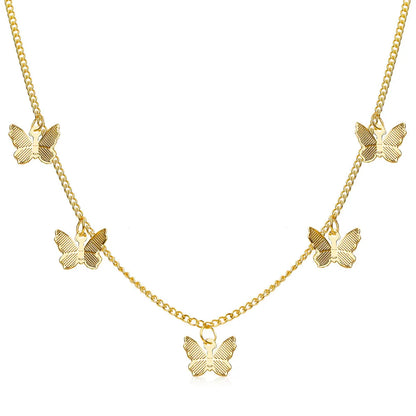 Trendy Butterfly Simple Single Layer Necklace