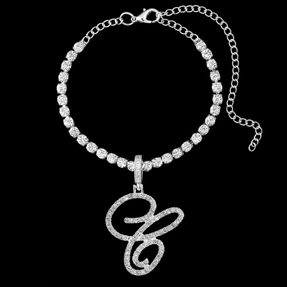 Initial Letter Tennis Anklet