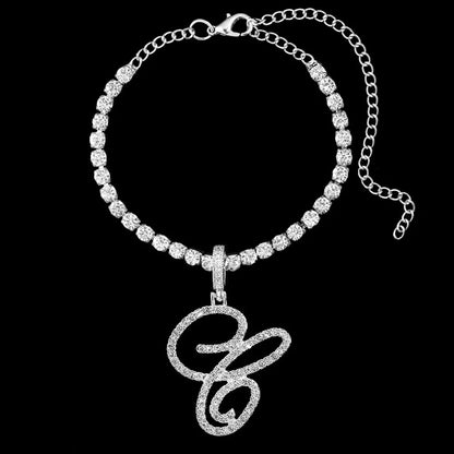 Initial Letter Tennis Anklet