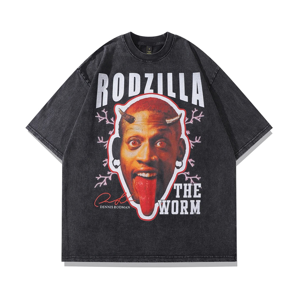 RODZILLA Fashion Vintage Loose Graphic T-Shirt