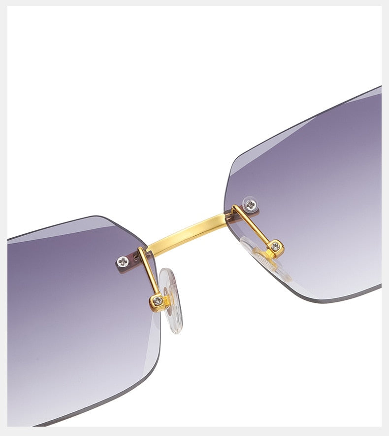 VVS Jewelry Luxury Rimless Square Sunglasses