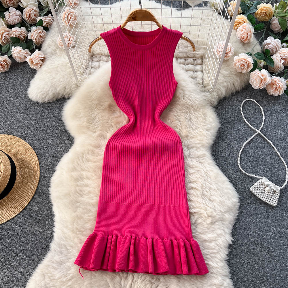 Amelia Knitted Summer Ruffle Dress