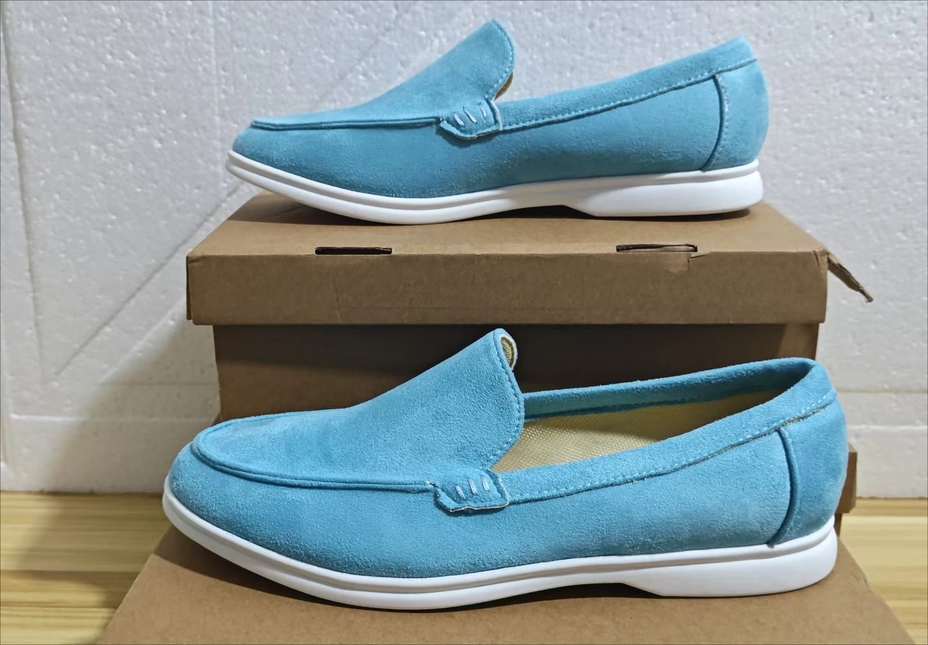 Mocassins à enfiler en daim bleu FROSTÉ