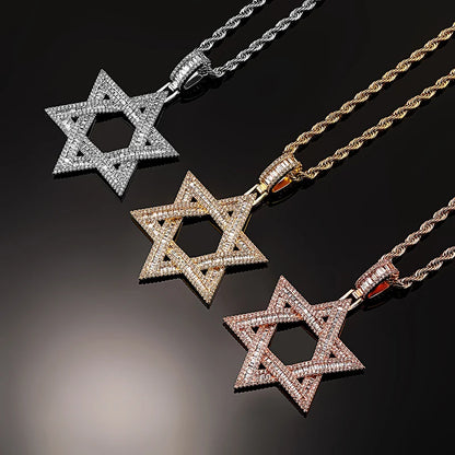 VVS Iced Out Jewish Star of David Pendant Necklace