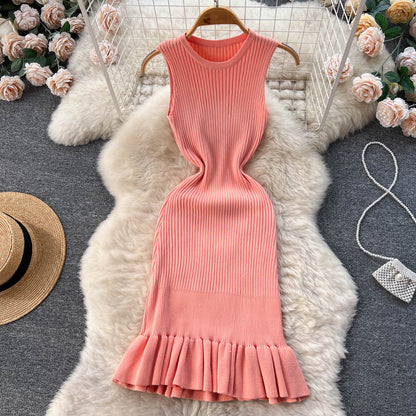 Amelia Knitted Summer Ruffle Dress