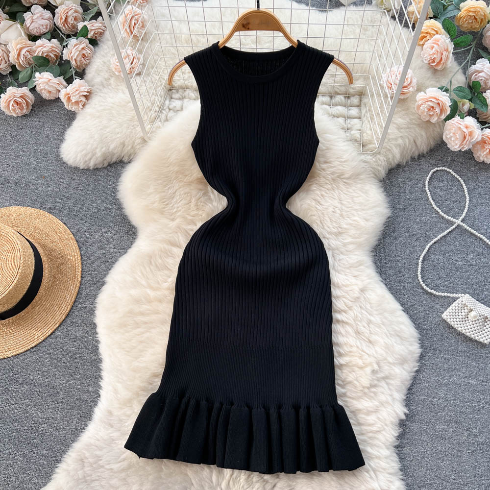 Amelia Knitted Summer Ruffle Dress