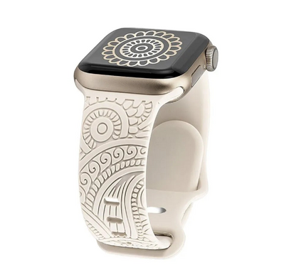 Hot Engraved Pattern Silicone Band For Apple Watch