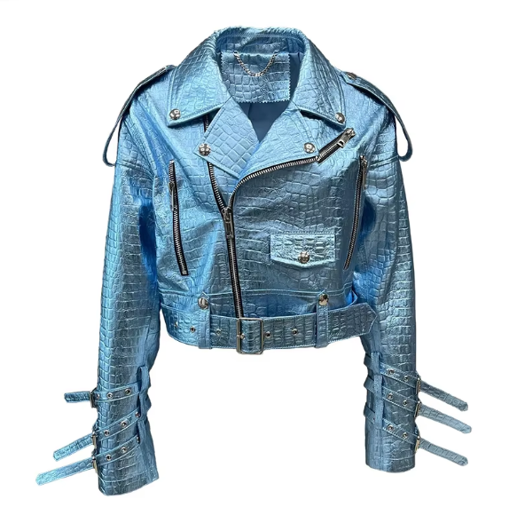 Geneviève Genuine Glossy Finish Leather Winter Jacket